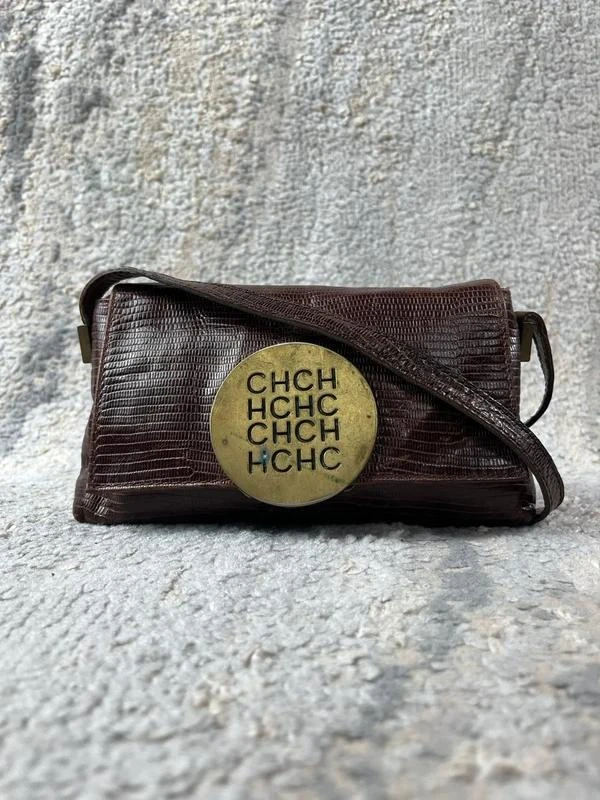 Bolsa Carolina Herrera Vintage Castanha Couro